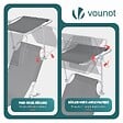 VOUNOT - Chaise longue pliante avec pare soleil gris - vignette