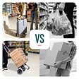 VOUNOT - Chariot de courses 2 roues pliable 59L gris - vignette