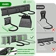 VOUNOT - Support mural rangement pour 4 velos et 2 casques rails et crochets metal noir - vignette