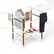VOUNOT - Etendoir a linge deluxe pliable grande capacite 173x94x123cm style bois blanc - vignette