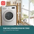 VOUNOT - Etendoir a linge deluxe pliable grande capacite 173x94x123cm style bois blanc - vignette