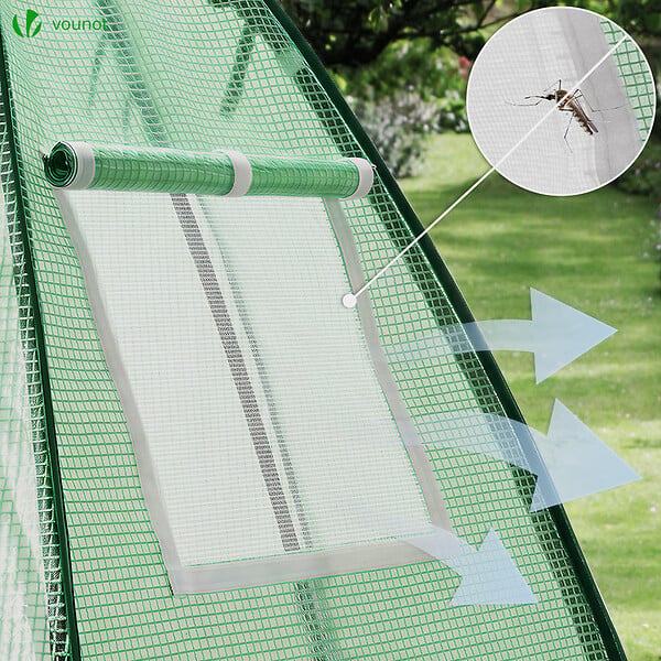 VOUNOT - Serre de jardin hivernage dome avec bache PE 160x160x180cm Vert - large