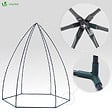 VOUNOT - Serre de jardin hivernage dome avec bache PE 160x160x180cm Vert - vignette