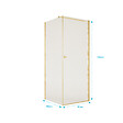 AURLANE - Porte de Douche Pivotante 90x180cm et Retour 90cm - Profil Or Brosse - Verre 5mm - GOLD ELEMENTARY - vignette
