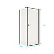 AURLANE - Porte de Douche Pivotante 90x195cm et Retour 90cm - Verre 8mm Anticalcaire - Profil Noir - vignette