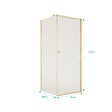 AURLANE - Porte de Douche Pivotante 80x195cm et Retour 80cm - Verre 8mm Anticalcaire - Profil Or Brosse - vignette