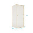 AURLANE - Porte de Douche Pivotante 80x180cm et Retour 90cm - Profil Or Brosse - Verre 5mm - GOLD ELEMENTARY - vignette