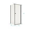 AURLANE - Porte de Douche Pivotante 80x180cm et Retour 90cm - Profil Noir - Verre 5mm - DARK ELEMENTARY - vignette
