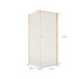 AURLANE - Porte de Douche Pivotante 70x180cm et Retour 90cm - Profil Or Brosse - Verre 5mm - GOLD ELEMENTARY - vignette