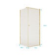 AURLANE - Porte de Douche Pivotante 90x195cm et Retour 80cm - Verre 8mm Anticalcaire - Profil Or Brosse - vignette