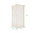 AURLANE - Porte de Douche Pivotante 70x180cm et Retour 80cm - Profil Or Brosse - Verre 5mm - GOLD ELEMENTARY - vignette