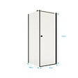 AURLANE - Porte de Douche Pivotante 70x180cm et Retour 90cm - Profil Noir - Verre 5mm - DARK ELEMENTARY - vignette