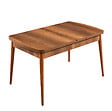 HABITAT ET JARDIN - Table à Manger Extensible en bois "Barok" - 78 x 132 x 80 cm - Noyer - vignette