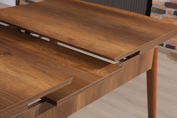 HABITAT ET JARDIN - Table à Manger Extensible en bois "Barok" - 78 x 132 x 80 cm - Noyer - large