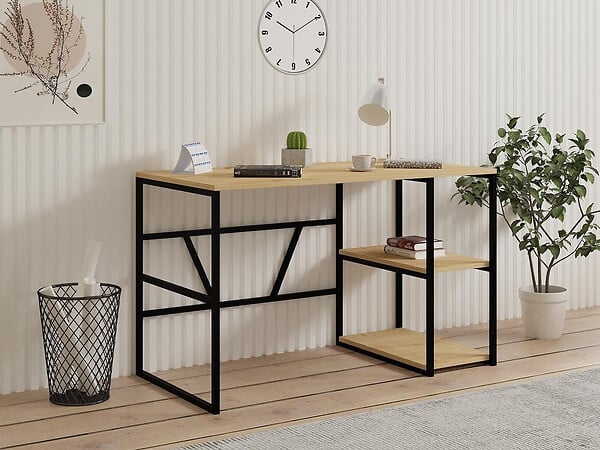 HABITAT ET JARDIN - Bureau en bois "Caste" - 120 x 60 x 74 cm - Beige - large