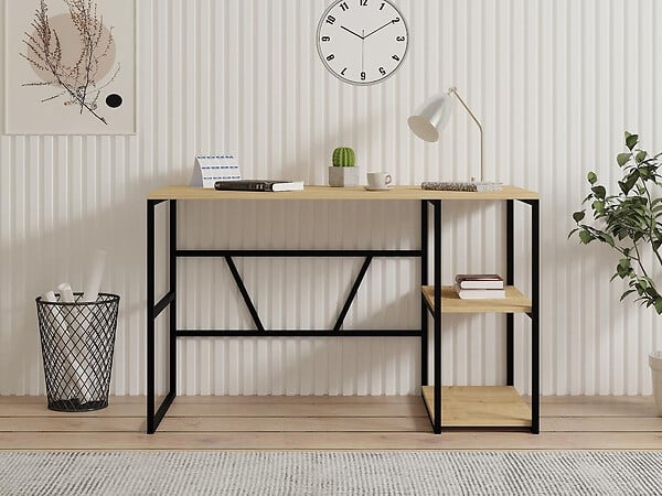 HABITAT ET JARDIN - Bureau en bois "Caste" - 120 x 60 x 74 cm - Beige - large