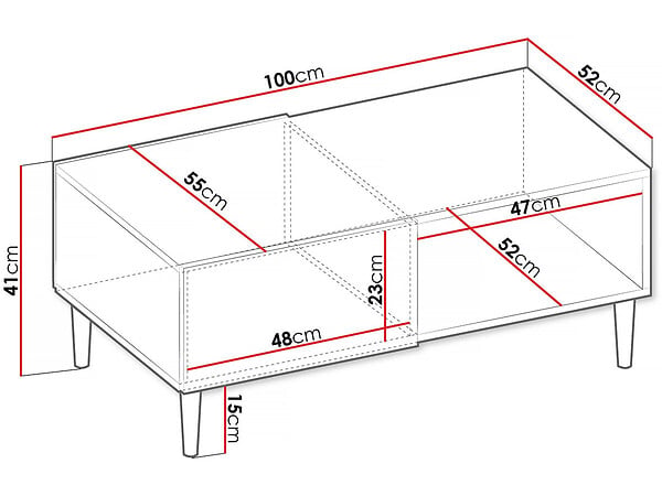 HABITAT ET JARDIN - Table basse "Nakomo " - 100 x 41 x 52 cm - Blanc - large