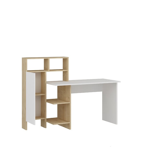 HABITAT ET JARDIN - Bureau en bois "Bugra" - 135 x 60 x 111 cm - Blanc - large