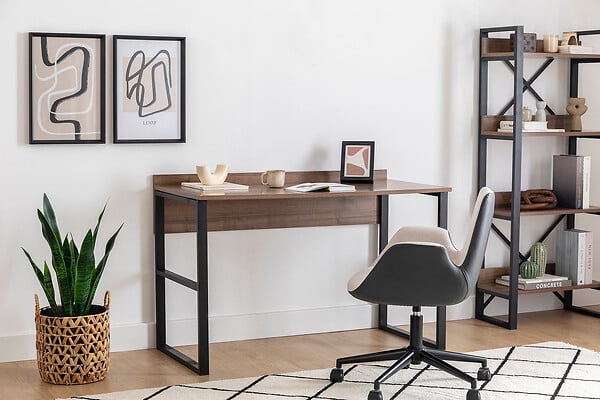HABITAT ET JARDIN - Bureau en bois "Rana" - 120 x 75 x 60 cm - Noyer, Noir - large