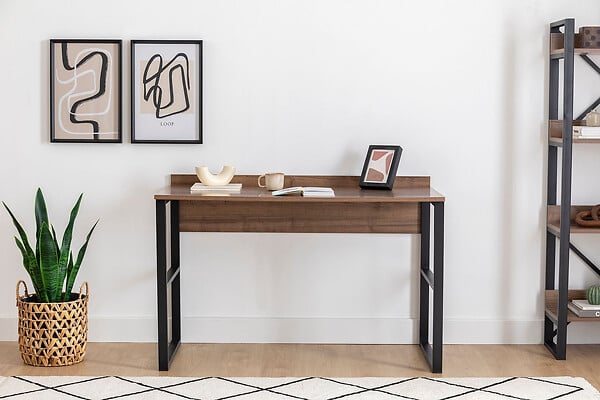 HABITAT ET JARDIN - Bureau en bois "Rana" - 120 x 75 x 60 cm - Noyer, Noir - large