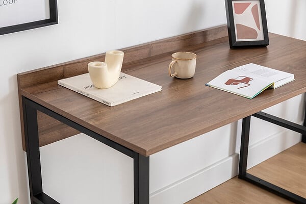 HABITAT ET JARDIN - Bureau en bois "Rana" - 120 x 75 x 60 cm - Noyer, Noir - large