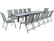 HABITAT ET JARDIN - Table extensible et chaises de jardin en aluminium "Lagos" - 200/320 x 105 x 76 cm - Taupe - 12 places - vignette