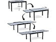 HABITAT ET JARDIN - Table extensible et chaises de jardin en aluminium "Lagos" - 200/320 x 105 x 76 cm - Taupe - 12 places - vignette