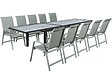HABITAT ET JARDIN - Table extensible et chaises de jardin en aluminium "Lagos" - 200/320 x 105 x 76 cm - Taupe - 10 places - vignette
