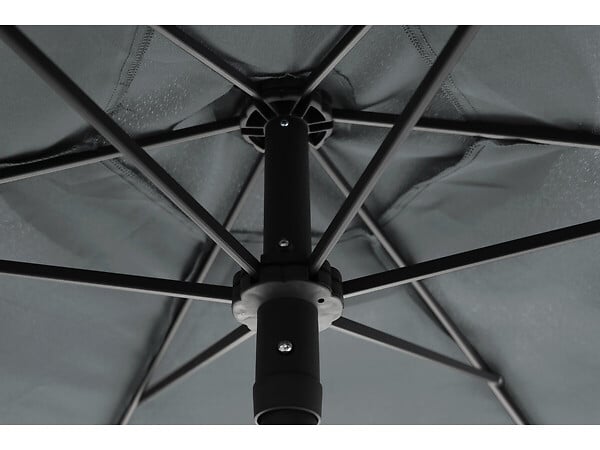HABITAT ET JARDIN - Table et chaises de jardin avec parasol en métal "Convivia" - 6 places - Gris anthracite - large