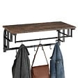 TECTAKE - Porte-manteau à suspendre Westwood Bois foncé industriel, rustique - vignette