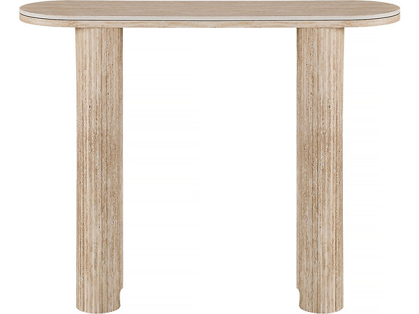 HABITAT ET JARDIN - Table console travertin en céramique "Alba" - 100 x 30 x 80 cm - Marron - large