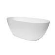 SWISS AQUA TECHNOLOGIES - Swiss Aqua Technologies Aulis 160x74 cm Baignoire îlot en marbre Coulé 293L, sans pieds, blanc (SATAU1600) - vignette