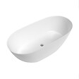SWISS AQUA TECHNOLOGIES - Swiss Aqua Technologies Aulis 160x74 cm Baignoire îlot en marbre Coulé 293L, sans pieds, blanc (SATAU1600) - vignette