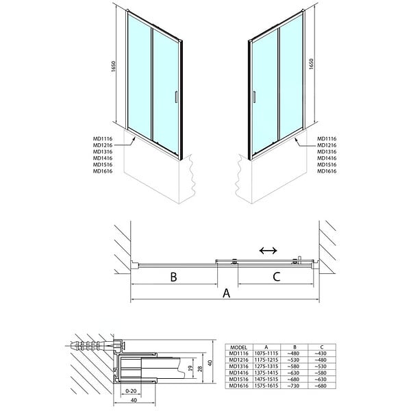 POLYSAN - Polysan Deep  Paroi latérale pour baignoire - 750x1650mm, Verre transparent (MD3116) - large