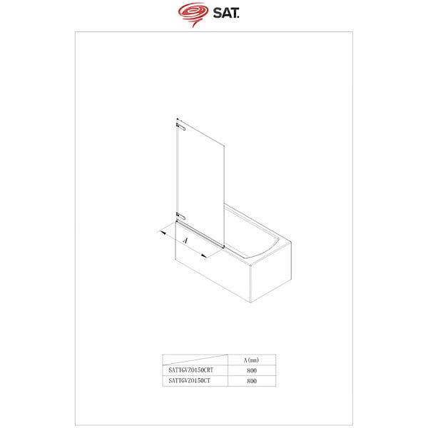 SWISS AQUA TECHNOLOGIES - Pare-Baignoire SAT TGD NEW 150x80 cm noir (SATTGVZO150CT) - large