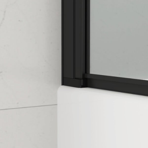SWISS AQUA TECHNOLOGIES - 150x105 cm SK Pare-baignoire en verre 2 volets pliants, orientation gauche et droite, noir (SATVZSKNEW105C) - large