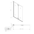 SWISS AQUA TECHNOLOGIES - 150x105 cm SK Pare-baignoire en verre 2 volets pliants, orientation gauche et droite, noir (SATVZSKNEW105C) - vignette