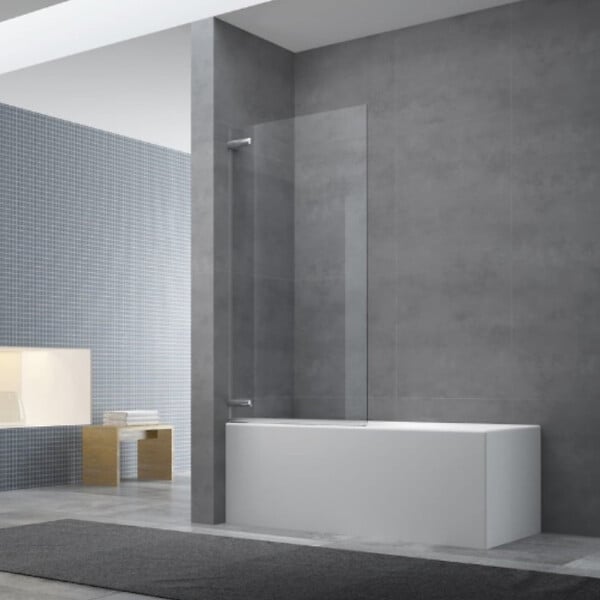 SWISS AQUA TECHNOLOGIES - Swiss Aqua Technologies 150x80 cm TGD NEW Pare-baignoire pivotant en verre, orientation gauche et droite, chrome (SATTGVZO150CRT) - large