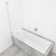 SWISS AQUA TECHNOLOGIES - Swiss Aqua Technologies 150x80 cm TGD NEW Pare-baignoire pivotant en verre, orientation gauche et droite, chrome (SATTGVZO150CRT) - vignette