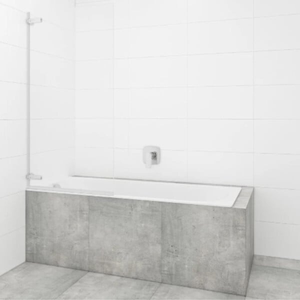 SWISS AQUA TECHNOLOGIES - Swiss Aqua Technologies 150x80 cm TGD NEW Pare-baignoire pivotant en verre, orientation gauche et droite, chrome (SATTGVZO150CRT) - large