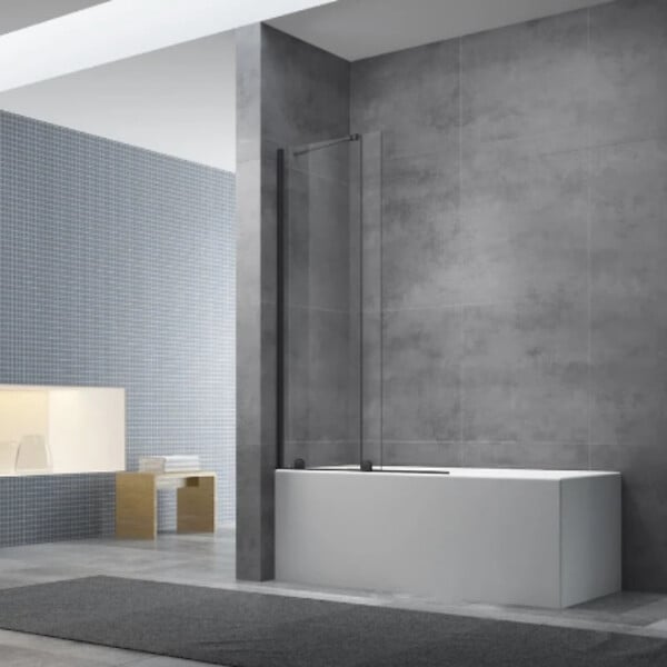 SWISS AQUA TECHNOLOGIES - Swiss Aqua Technologies Walk-In Xmotion Pare baignoire 150x117,5 cm, noir (SATWIXMVZ150C) - large