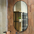 NATUREL - Naturel B-Way 40x80 cm miroir suspendu ovale sans tain, cadre en aluminium, noir (ZBWOV8040C) - vignette