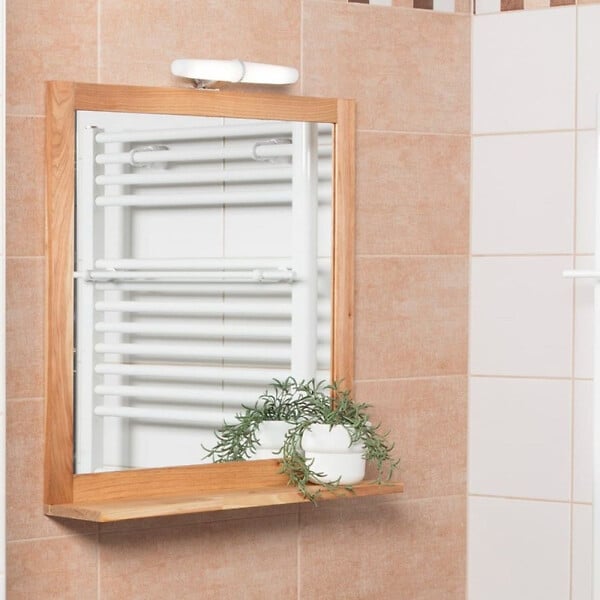 SWISS AQUA TECHNOLOGIES - Miroir avec étagère, 60x61,5 cm décor noyer, Naturel Home (HOMEZRC) - large