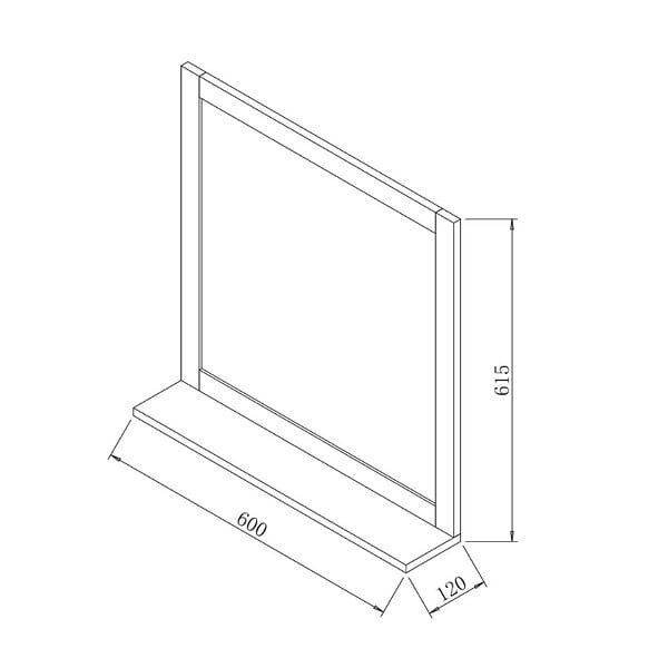 SWISS AQUA TECHNOLOGIES - Miroir avec étagère, 60x61,5 cm décor noyer, Naturel Home (HOMEZRC) - large