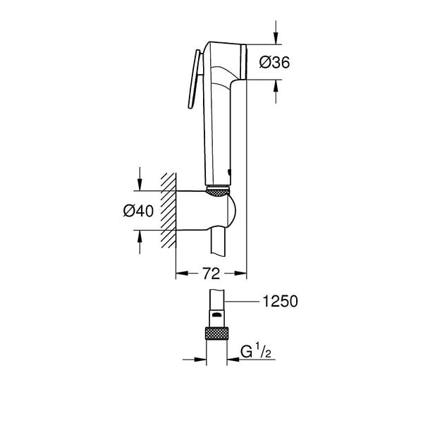 GROHE - Tempesta-F Trigger Spray 30 Ensemble de douche 1 jet avec support mural, cool sunrise brossé (27513GN1) - large