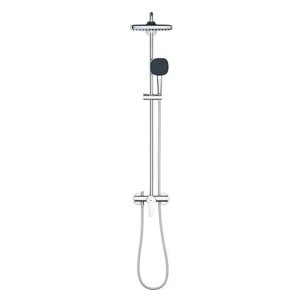GROHE - Vitalio Comfort 250 Colonne de douche avec mitigeur monocommande + Douche de tête + Douchette 2 jets, chrome (G26985001) - large