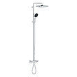 GROHE - Vitalio Comfort 250 Colonne de douche avec mitigeur thermostatique + Douche de tête + Douchette 2 jets, chrome (G26984001) - vignette
