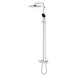 GROHE - Vitalio Comfort 250 Colonne de douche avec mitigeur thermostatique + Douche de tête + Douchette 2 jets, chrome (G26984001) - vignette