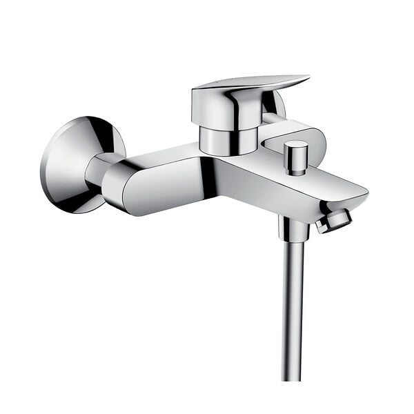 HANSGROHE - Hansgrohe Set bain/douche Mitigeur Logis + Douchette 2 jets + Barre de douche 65cm + Flexible, Chrome (71400000-CROMETTA-SP) - large