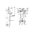 HANSGROHE - Hansgrohe Set bain/douche Mitigeur Logis + Douchette 2 jets + Barre de douche 65cm + Flexible, Chrome (71400000-CROMETTA-SP) - vignette